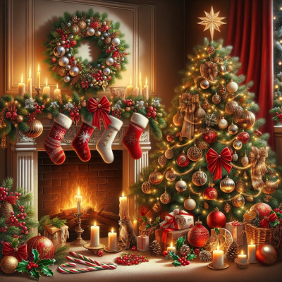 Klassische Weihnachtsdekoration